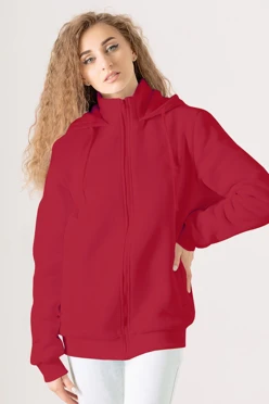 Балахон Джеймс из футера на флисе унисекс, однотонный темно-красный