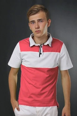 Поло Темп унисекс, комбинированная розовая с белой вставкой