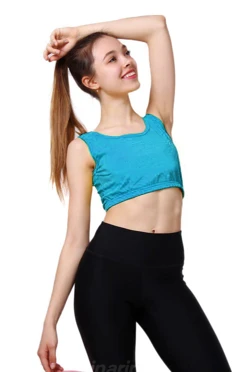 Майка Спорт Мини женская, однотонная голубая