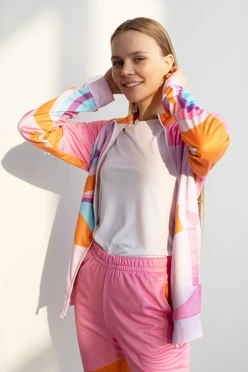 Спортивный костюм Стайлинг женский их футера с полной запечаткой