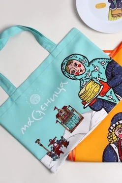 Сумка Лайт из габардина 25х35 см, печать с двух сторон "Масленица"