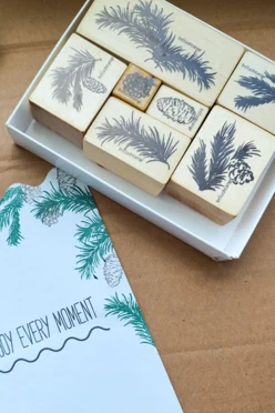 Набор штампов с готовым дизайном "Елка", 7 шт.