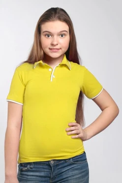 Поло Лайн детская, комбинированная лимонная