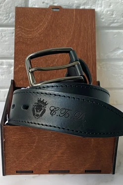 Кожаный мужской ремень с гравировкой, стандартный