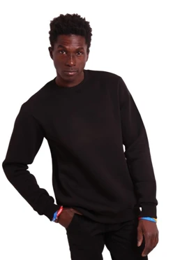 Свитшот Тревис из футера унисекс, однотонная черная