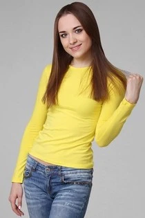 Лонгслив Атлетик Плюс женский, однотонный лимонный