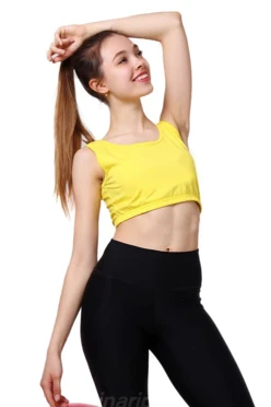 Майка Спорт Мини женская, однотонная лимонная
