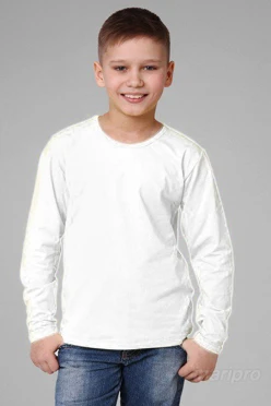 Лонгслив Атлетик Плюс детский, однотонный белый