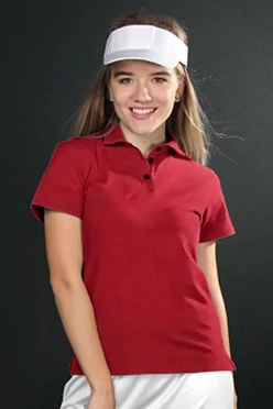 Поло Декстер женская, однотонная красная