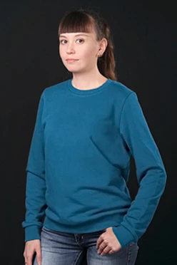 Свитшот Тревис из футера унисекс, однотонная голубая