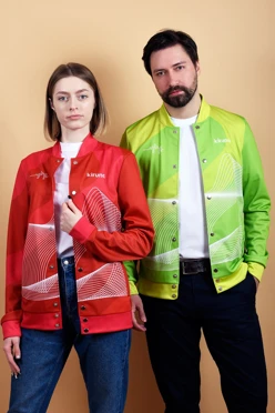 Бомбер Блэйд унисекс из футера с полной запечаткой "Kiruna"