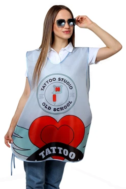 Накидка Флай 67х82 см, с полной запечаткой "Tatoo"