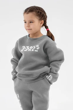 Свитшот Тревис из футера детский, однотонный меланж