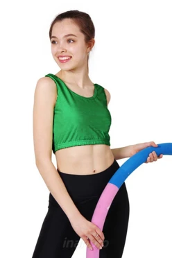 Майка Спорт Мини женская, однотонная зеленая