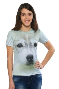 Футболка Гэлэкси детская из ложной сетки с полной запечаткой "Хаски"