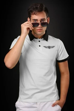 Поло Найт унисекс комбинированная  "Крылья"