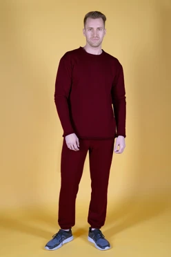 Спортивный костюм Стинг из футера унисекс, однотонный бордовый