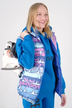 Жилет Морган Лайт с подкладом из лебяжьего пуха унисекс, с полной запечаткой "Smashers"