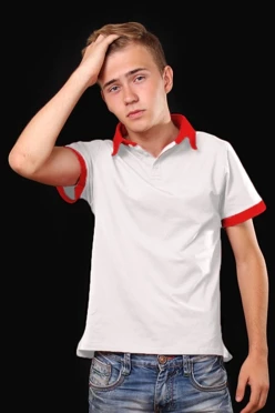 Поло Найт унисекс, комбинированная белая