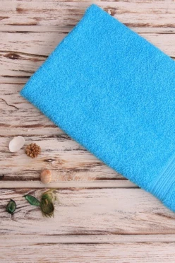 Полотенце махровое 40х70 см (Ituma), однотонное светло-голубое
