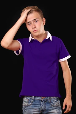 Поло Найт унисекс, комбинированная фиолетовая