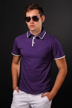 Поло Лайн унисекс, комбинированная фиолетовая