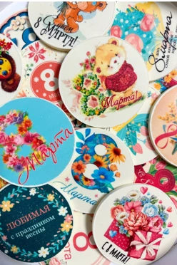 Шоколадный медальон с картинкой с 1 стороны, 5 см