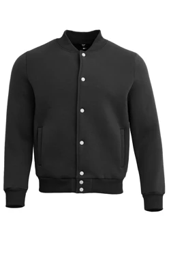 Бомбер Стайл из футера унисекс, однотонный черный