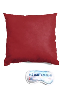 Подушка из спанбонда 35х35 см (холлофайбер), однотонная бордовая