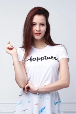 Футболка Астер из примы женская однотонная "Happiness"