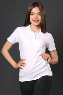 Поло Нэкст женская (Stan), однотонная белая