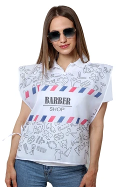 Накидка 50х55 см, с полной запечаткой "BARBER SHOP"