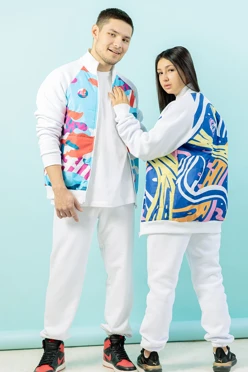 Спортивный костюм Кроссфит из футера унисекс, с частичной запечаткой