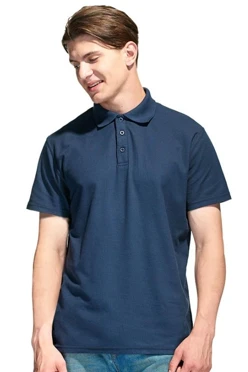 Поло Нэкст унисекс (Stan), однотонная тёмно-синяя