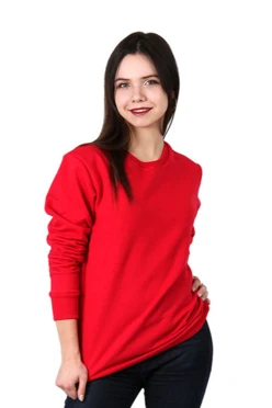 Толстовка Классика из футера унисекс, однотонная красная