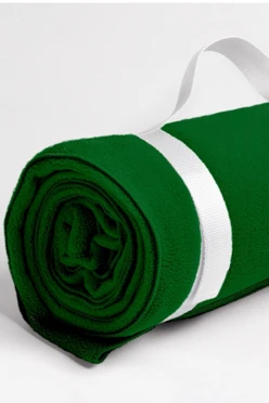Плед Свиток (с ремешком и вставкой из оксфорда) флисовый 120х155 см, однотонный зеленый