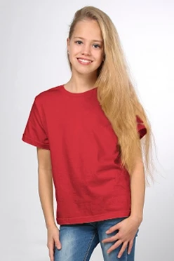 Футболка Степ детская, однотонная красная