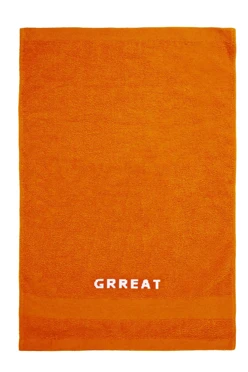 Полотенце махровое 40х70 см с вышивкой (Color), оранжевое
