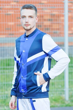 Бомбер Блэйд унисекс из адидаса с полной запечаткой "Game team"