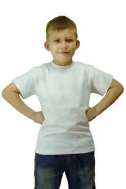 Футболка Степ детская, однотонная белая