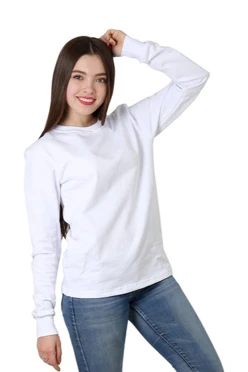 Толстовка Классика из футера унисекс, однотонная белая