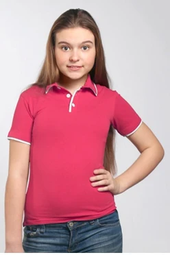 Поло Лайн детская, комбинированная розовая