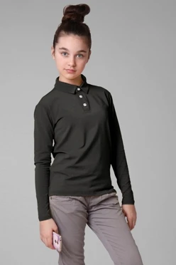 Лонгслив Декстер Плюс детский, однотонный чёрный