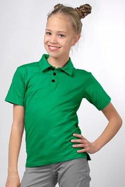 Поло Декстер детская, однотонная зеленая