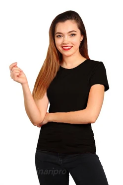 Футболка Премиум женская (Modern), однотонная черная