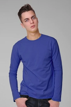 Лонгслив Атлетик Плюс унисекс, однотонный темно-синий