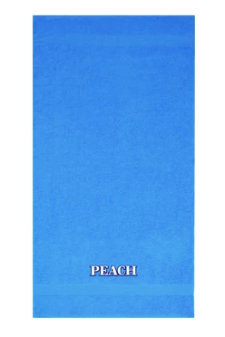 Полотенце махровое 70х140 см с вышивкой (Ituma), голубое