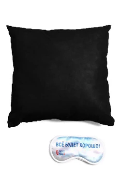 Подушка из спанбонда 35х35 см (холлофайбер), однотонная чёрная