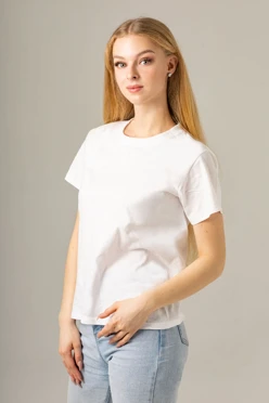 Футболка Мэдисон унисекс, однотонная белая