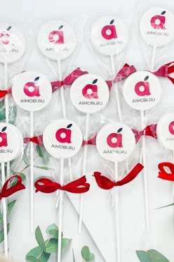 Леденец с логотипом с 1 стороны, 4 см